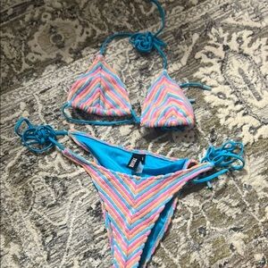 Vinca Sherbert Striped Triangl Bikini Set